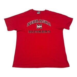 Vintage 2000s Crown Prince Nebraska Huskers Red Cotton Shirt Men's XL